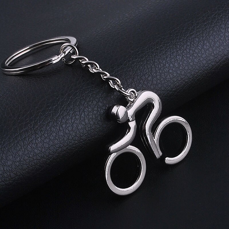 BISI GORO Kreative fahrt ein fahrrad form metallic frauen männer schlüssel halter Neue schlüssel ring aushöhlen solide kleine schmuckstück