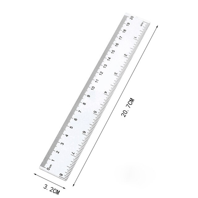 Plastic Ruler 6/8/12 Inch Standard/metric Rulers Straight Ruler Measuring Tool For Student School Office: 20cm