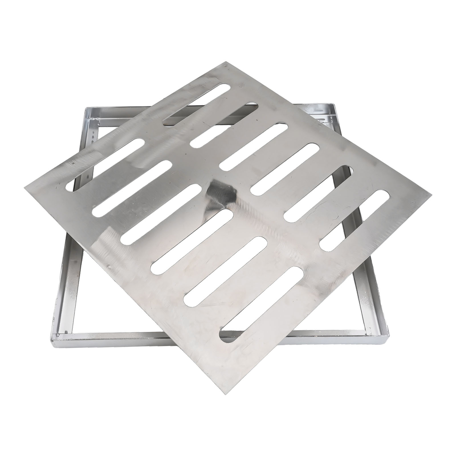 Stainless Steel Square Floor Drain Cover Drain Grate Outdoor Drainage Covers Channel Grate Rainwater Cover For Garden Landscape: Light Grey