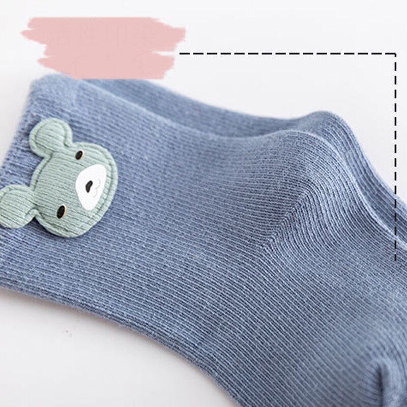 3Pairs Kids Cartoon Sokken Dier Fruit Baby Sokjes Effen Kleur Zachte Katoen Meisje Jongen Korte Sokken Voor Baby peuter 6-12M