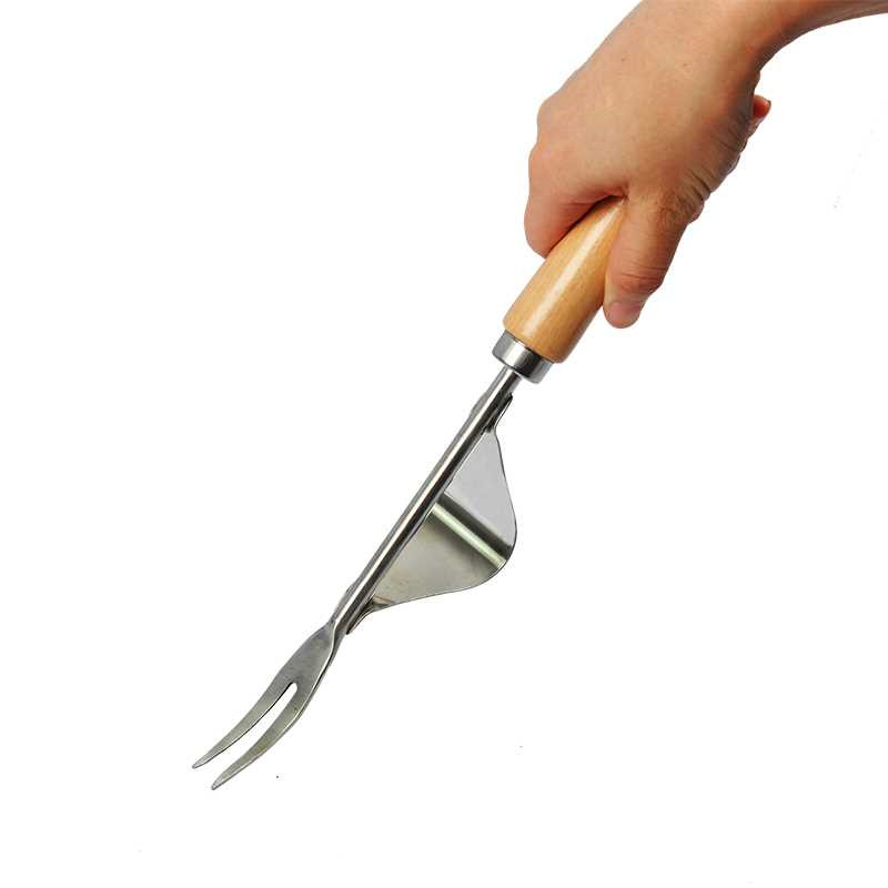 1 pcs Manual Weeder Fork Metal Hand Garden Wood Handle Digging Puller Weeding Tool Garden Transplanting Digging Tools