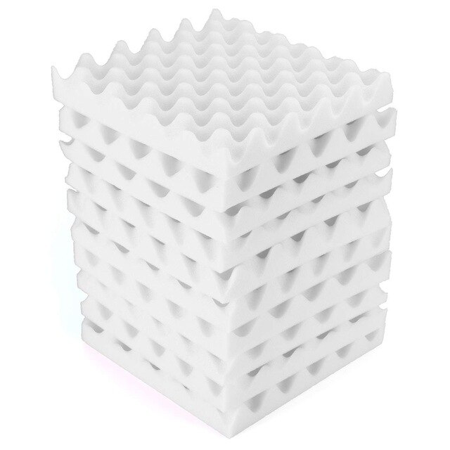 10pcs/set 25x25x4cm Sound-absorbing Sponge Soundproof Sponge Noise Insulation Foam Piano Drum Shed Room Classroom Wall Muffler: White