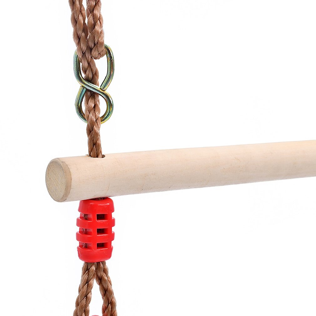 Multifunktions freundlicher Erwachsene Holz Trapez Schaukel mit Kunststoff Ringe