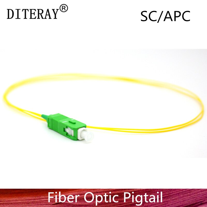 50/PCS SC/APC fiber Pigtail Simplex 9/125 Single Mode Fiber Optic Pigtail 0.9mm LSZH Yellow