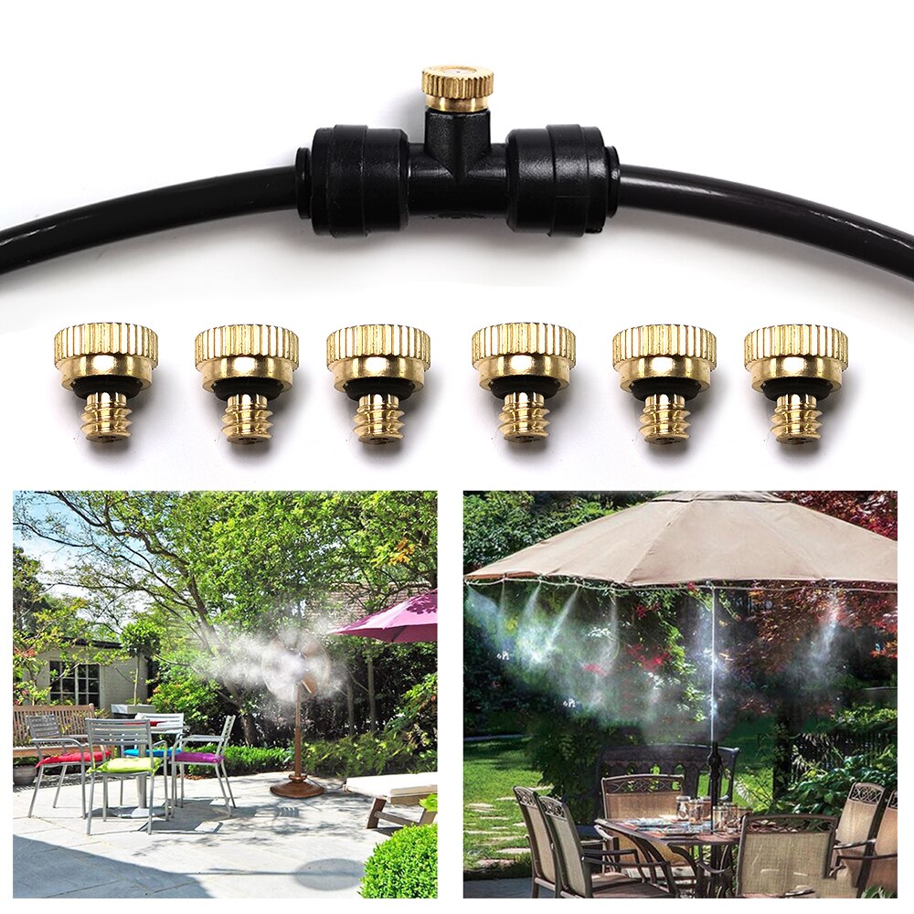 20 Stuks Schroefdraad Messing Verneveling Nozzle 0.1-0.8Mm Orifice Water Mister Onderdelen Fog Nozzle Voor Patio Vernevelaars outdoor Cooling