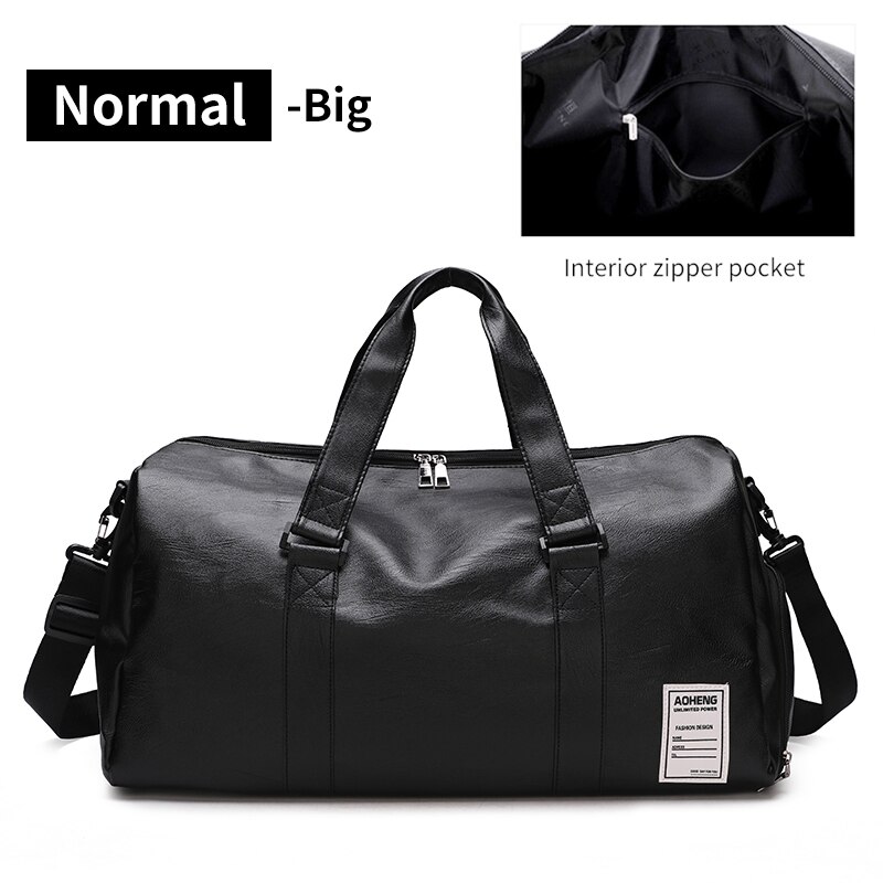 Männliche Leder Reisetasche Große Duffle Unabhängige Schuhe Lagerung Große Fitness Taschen Sport Gym Handtasche Gepäck Schulter Taschen XA103M: Normal L