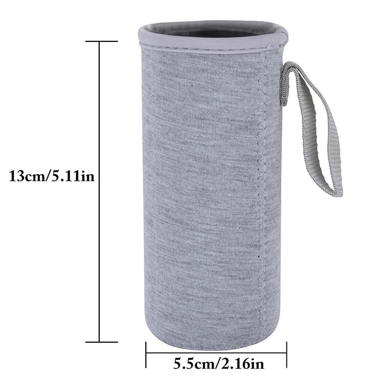 Urheilullinen vesipullon kansi neopreeni eriste hihalaukku laukku pussi kannettava tyhjiökuppisetti urheilu retkeilytarvike: Harmaa 280ml