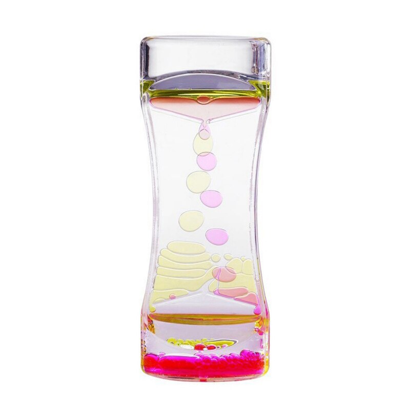 Doppel Farbe Sand Sanduhren Schwimm Öl Flüssigkeit Visuelle Bewegung Timer Glas Acryl Uhr Schreibtisch Ornament Hause Dekoration: rot Gelb