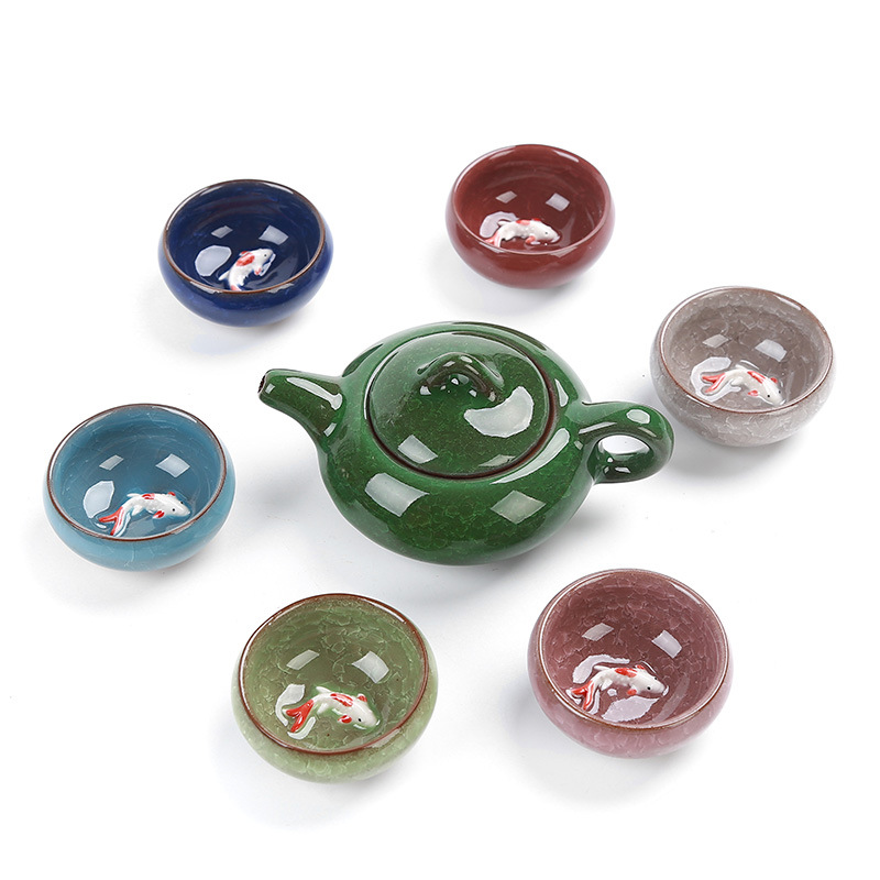 Multicolour Healthy Tea Set Afternoon TeaSet For Office Tea Room&Home Chinese Leisure Tea Ceremony Kung Fu Tea Tools Tea Pot&Cup