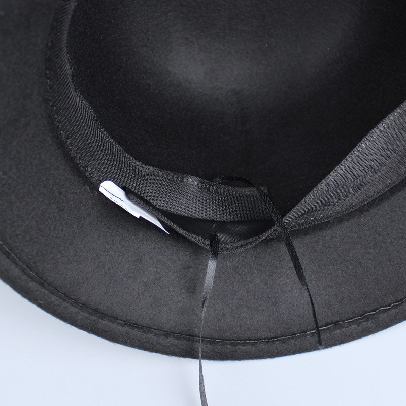 Merk retro dames dames fedora's top jazz hoed winter herfst pet katoen imitatie wollen bolhoeden ronde strik petten