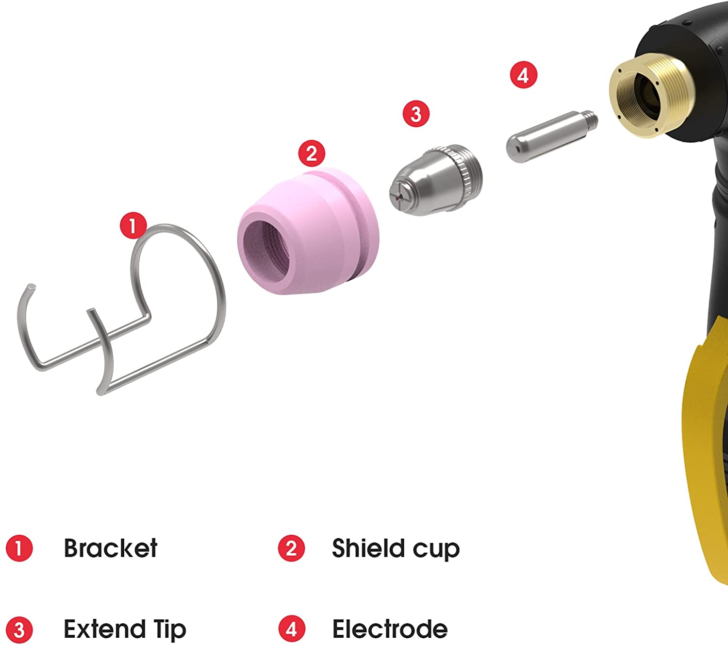 WSD60 G55 – découpeur Plasma 60A AG-60, 100 pièces, Kit d'accessoires consommables pour électrode à pointe