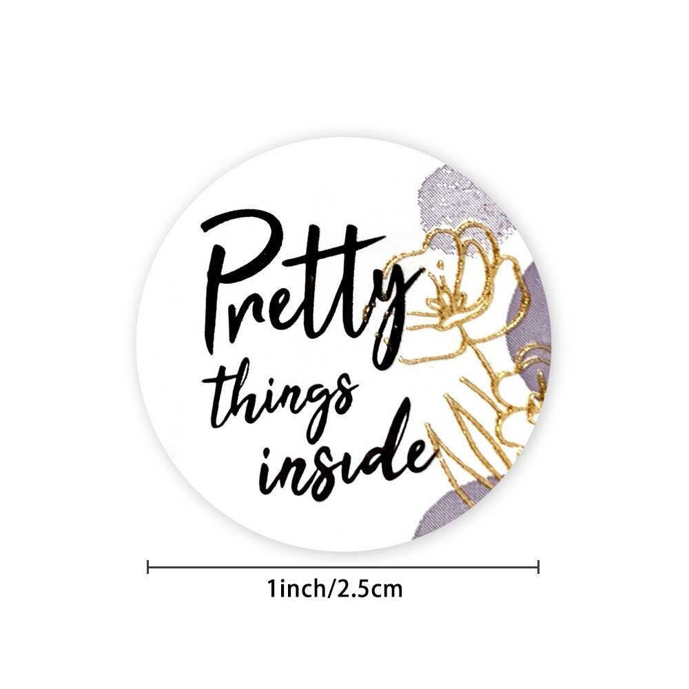 500 szt. "ładna rzecz w środku" naklejka ze złotą folią różbyć winnym etykiety na biznes koperta naklejki z napisem dziękować ty śliczne naklejki papiernicze
