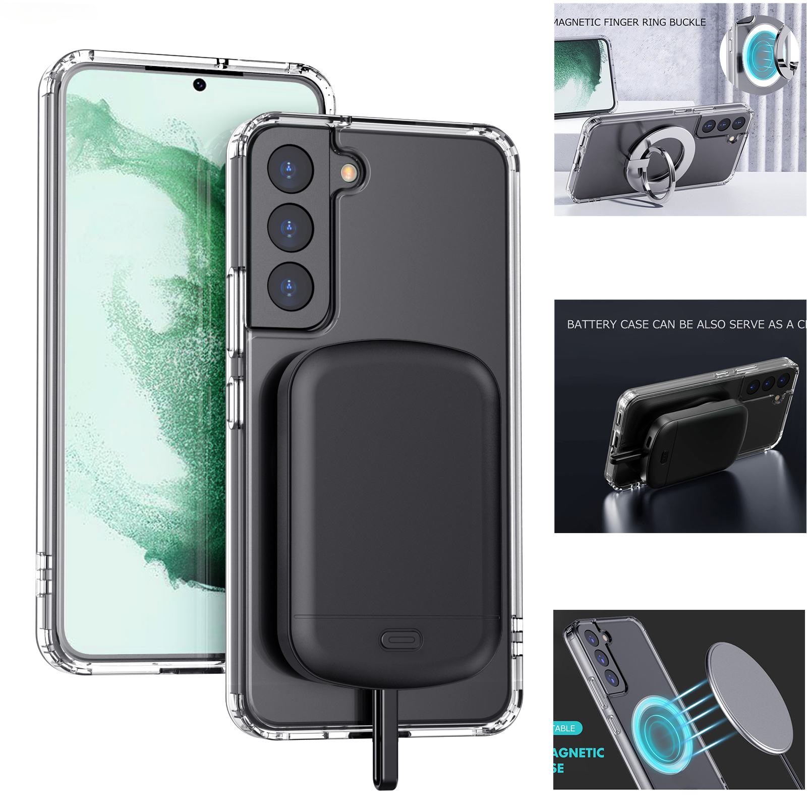 Custodia per caricabatterie magnetico da 10000mAh custodia per telefono antiurto Power Bank per Samsung Galaxy S23 S22 Ultra Plus Typec