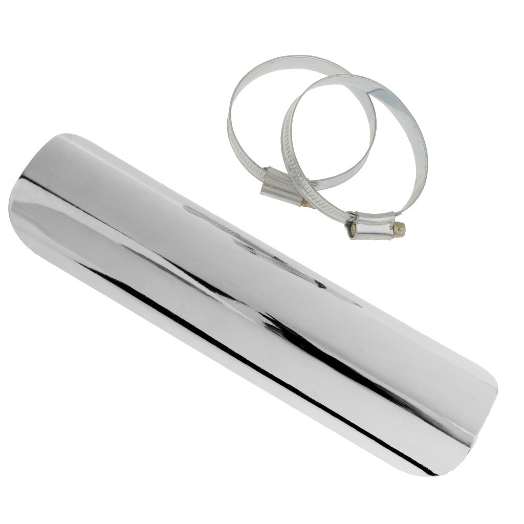 White Motorcycle Exhaust Muffler Pipe Heat Shield Cover Heel Guard Pipe Cover Guard Retro Heat Shield Flame Heat Sheet