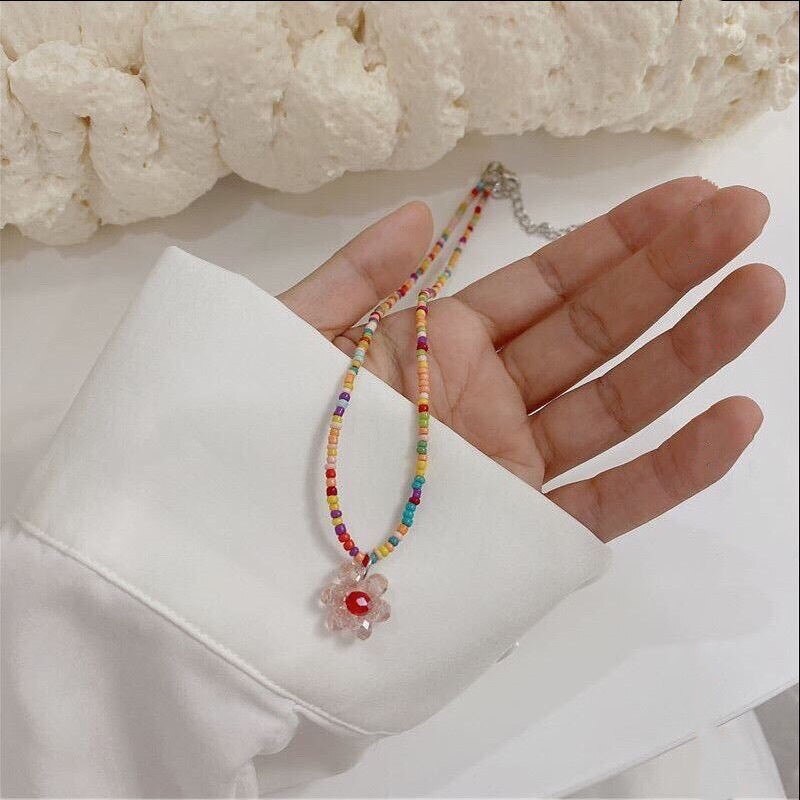 Donarsei zdobione paciorkami w stylu Boho Red Cherry naszyjnik dla kobiet śliczne Handmade owoce małe koraliki Chokers naszyjniki biżuteria Boho: style 2-5