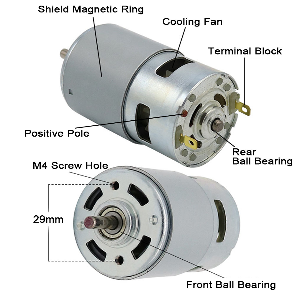 795 895 DC Motor 12 /24V 3000-12000RPM High Torque Electric Motor for Electric Tool/DIY Small Drill with Double Ball Bearing