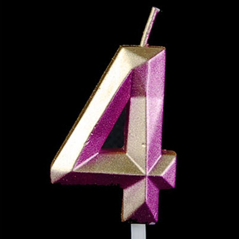 Verjaardag Kaarsen 1 2 3 4 5 6 7 8 9 0 Gold Kids Jongen Meisje Verjaardag Voor Cake Party levert Decoratie Cake Kaarsen: 4