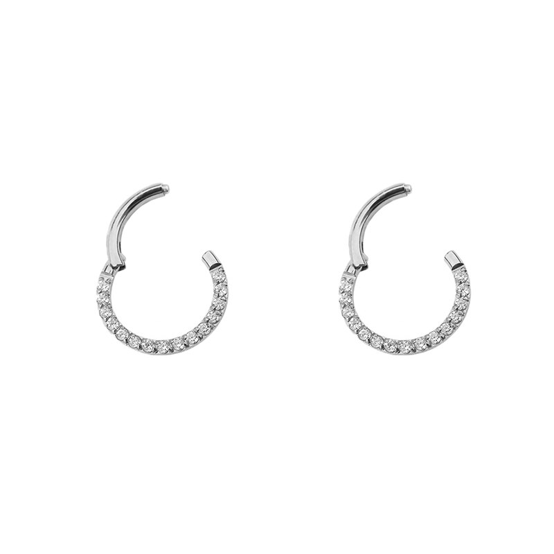 G23 Titan Daith Ohrringe Band CZ Klapp Segment Clicker Nasenring Nippel Ohr Knorpel Tragus Lippe Zucht durchbohren Körper Schmuck