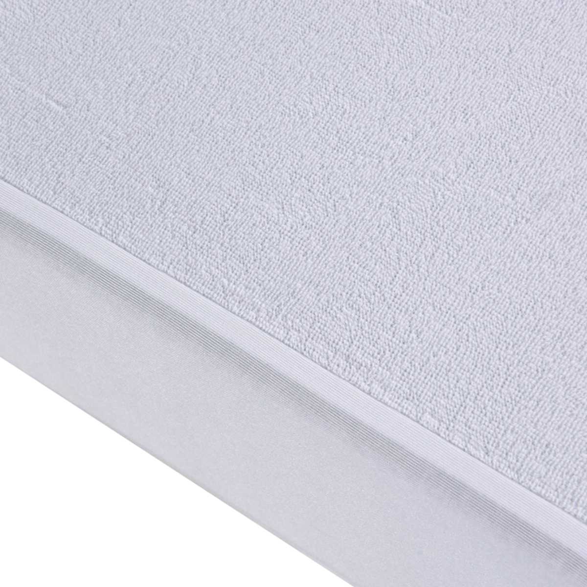 Waterproof and Stain Resistant Mattress Protector Bed Bug Proof Washable Hypoallergenic Mattress Covers White package edge