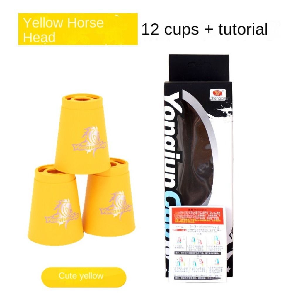 12 stks/set Cups Quick Stacks Cups Opvouwbare Cup Educatief Sport Stapelbekers Kleurrijke Plastic Sport Flying Racing Cup: Black