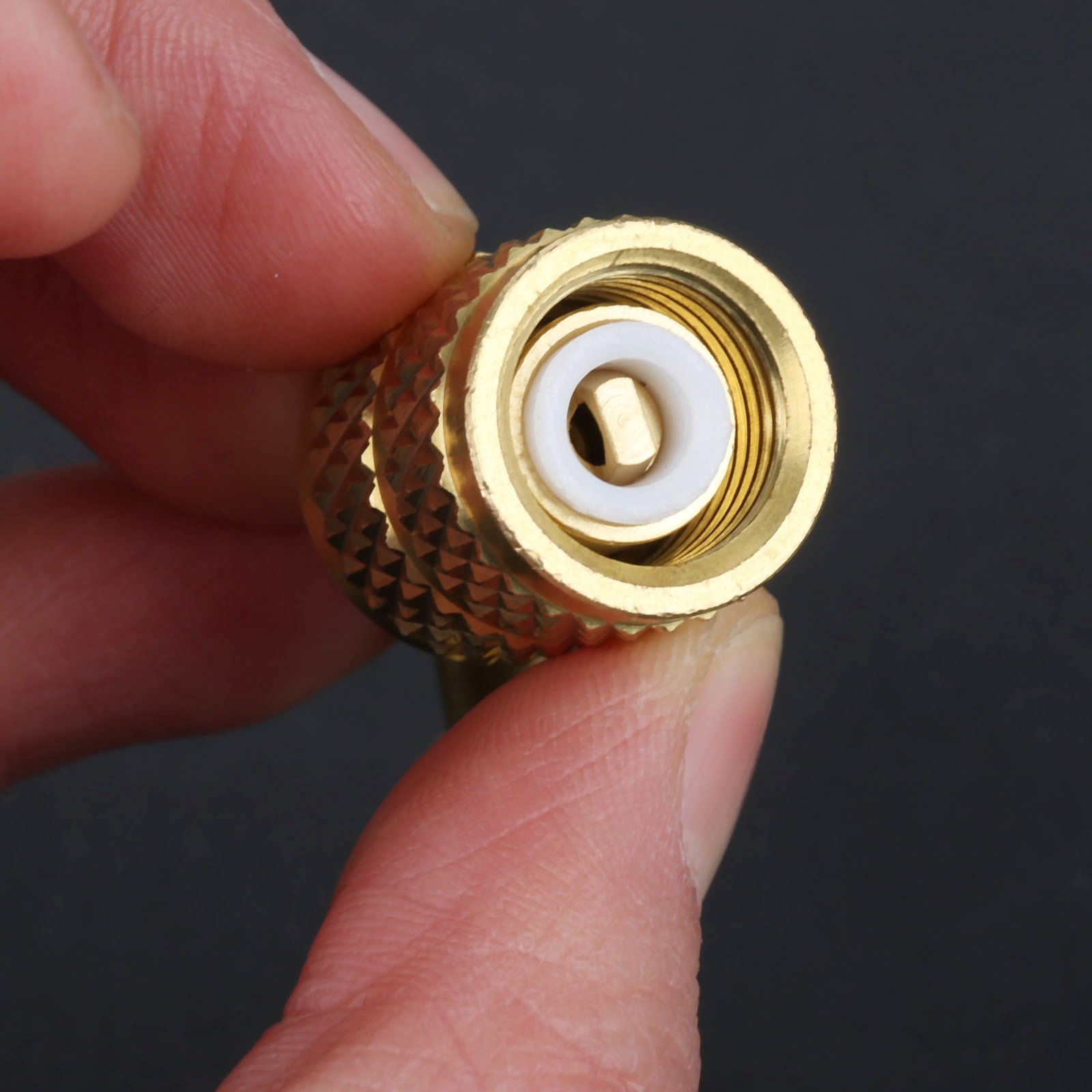 2x R410a Adaptor Connector Split Ductless Service Port Adapter 5/16" SAE Female To 1/4" SAE Male Mayitr Brass Air Condition Tool