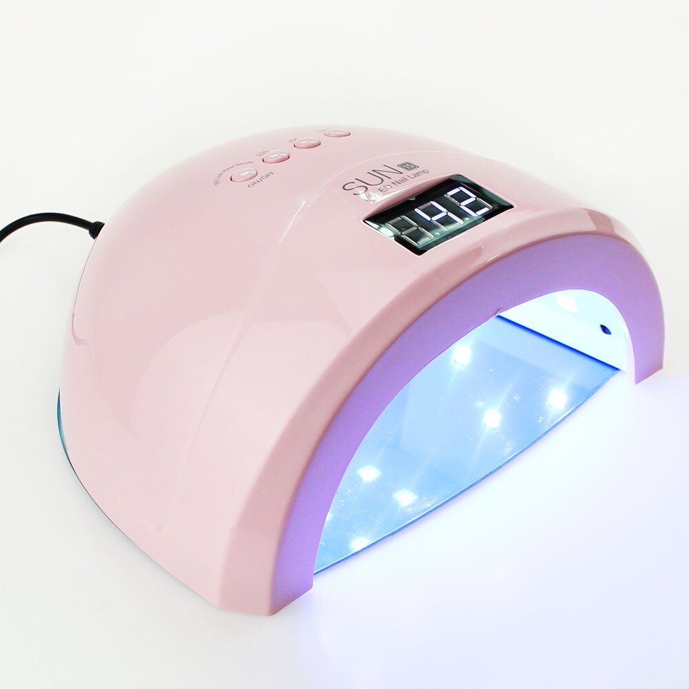 Led lampa nail sun 1s spik uv lampa sun en led lampa 30 leds 24/48w switch ultraviolett nageltork lampa vernis gel nail tool: Rosa / Us plug