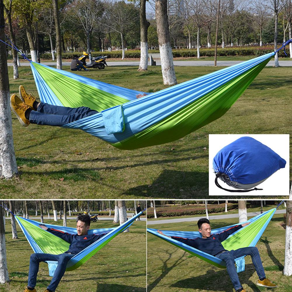 Dubbele Hangmat 400Kg Draagbare Reizen Camping Tuin Hangmat Hangmat Swing Luie Stoel Canvas Hangmat Outdoor Hangmat: Default Title