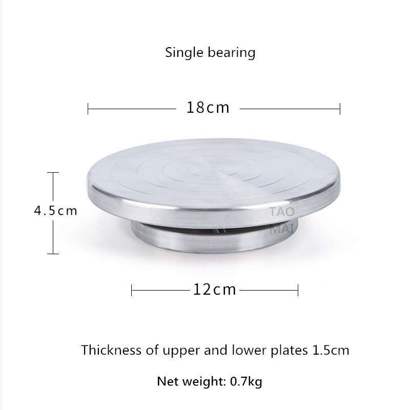 Pottery Aluminum Alloy Double-sided Turntable Sculpture Pottery Clay Handmade Model Platform Pottery Wheel Modeling Turntable: 18 cm Single bearing