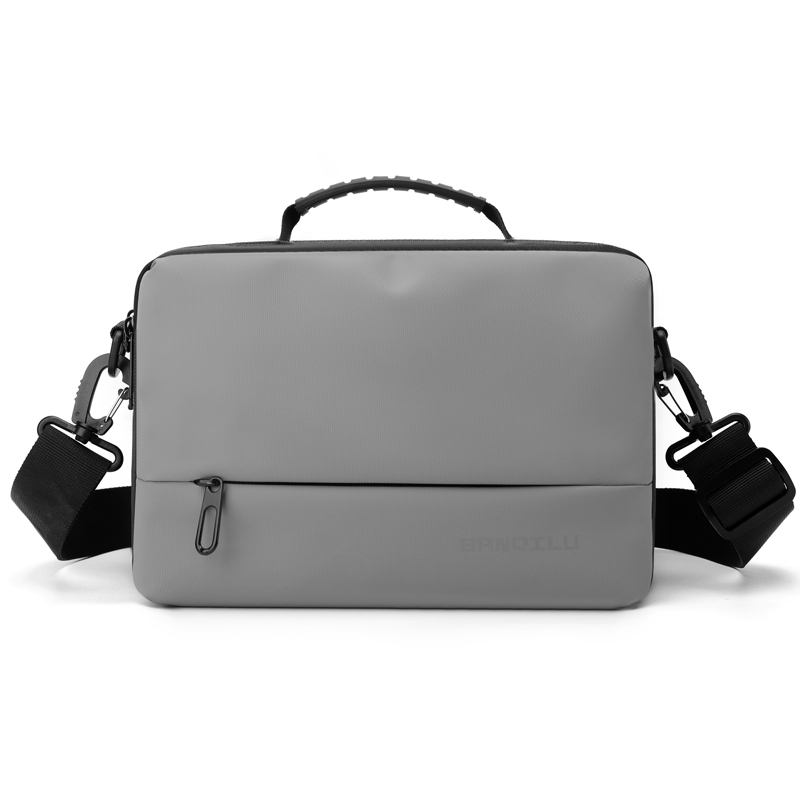 Japanese simple shoulder bag men's casual horizontal messenger bag waterproof trend camera bag business mailman bag breast bag: GRAY