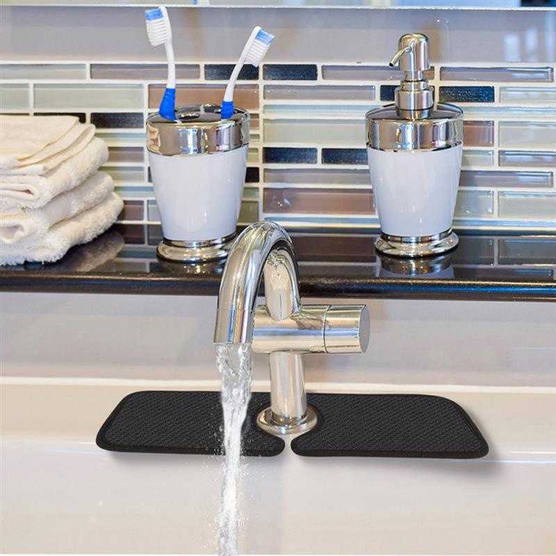 Faucet Splash Mat Sink Cleaning Cloths Kitchen Microfiber Faucet Absorbent Mat For Kitchen Bathroom RV Water Drying Catcher Pad