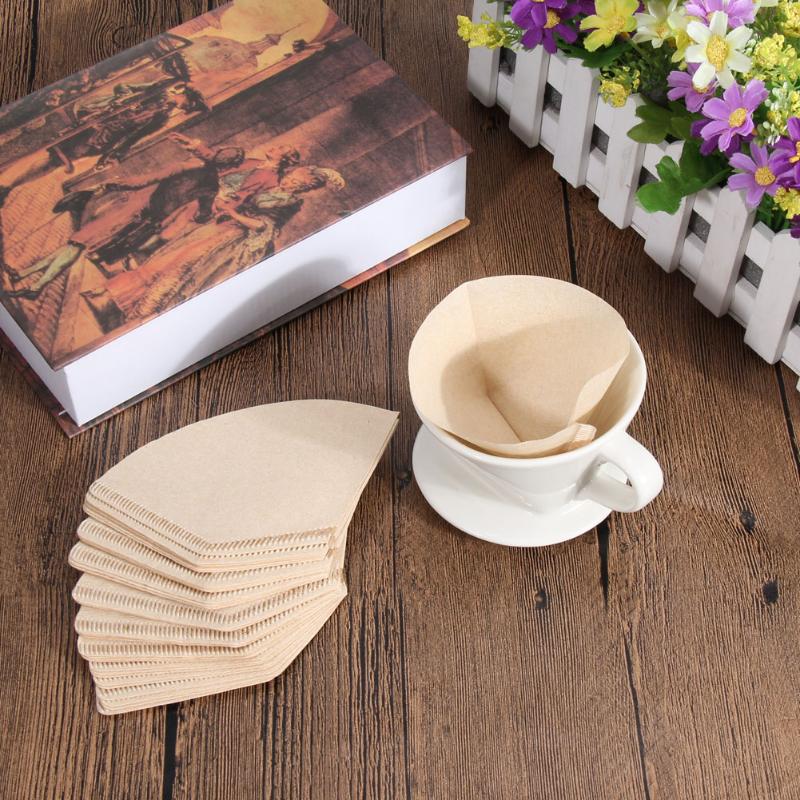 40pcs/lot Wooden Original Hand Drip Paper Coffee Filter Coffee Filters Eco-friendly Coffee Filter Bag Coffee Maker Accessories