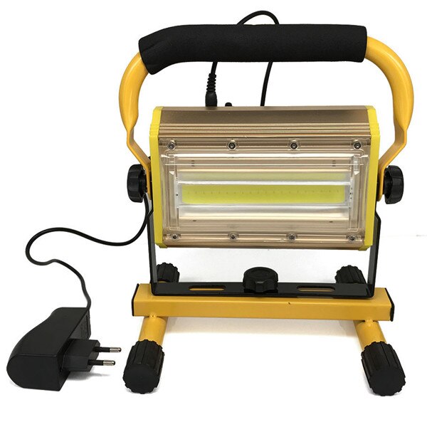 Puissant 100W LED lumière de secours lampe d'inondation projecteur 100W COB LED extérieur jardin Portable lampe avec 6x18650 batterie et chargeur: EU Plug No Batteries