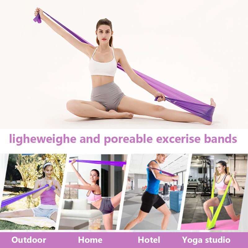 Elastic Resistance Bands Expander Stretch Exercise Rubber Band Fitness Equipment Pull Rope Strength Training Gym Yoga 1.5/1.8/2M