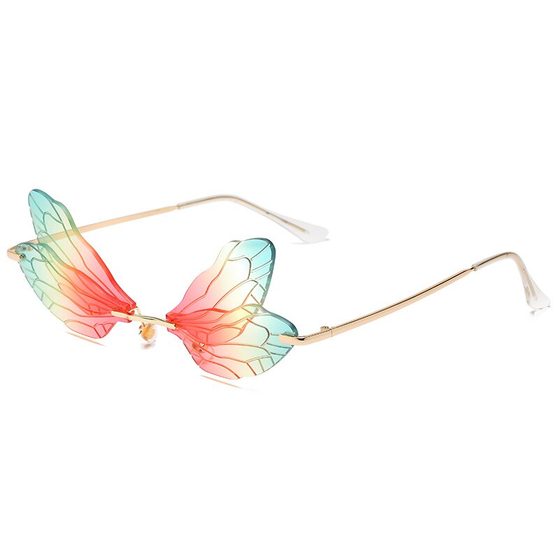 Dames zonnebril zonder montuur, vintage libelle, steampunk zonnebril, heren montuurloos, gradiënt, heldere glazen, zonnebrillen, oculos: 6