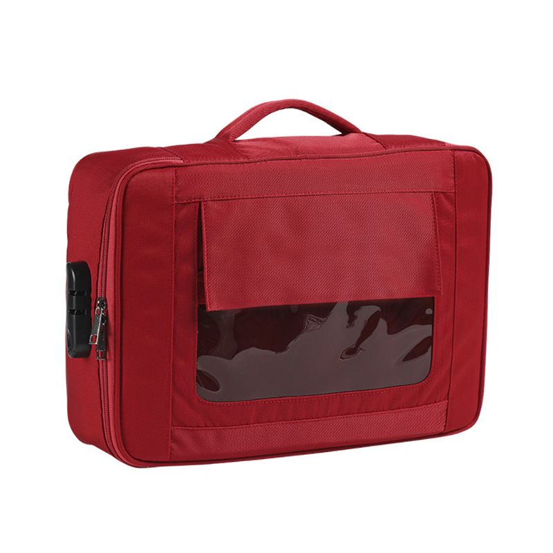 Visible Password Double Layer Files Bag Briefcase Document Pouch Business Travel M17F: C