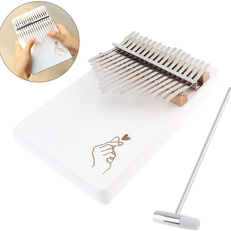 17 Keys Thumb Piano Finger Piano Hand Piano Wooden Finger Piano with Tuning Hammer Simple Learning Adult Beginners