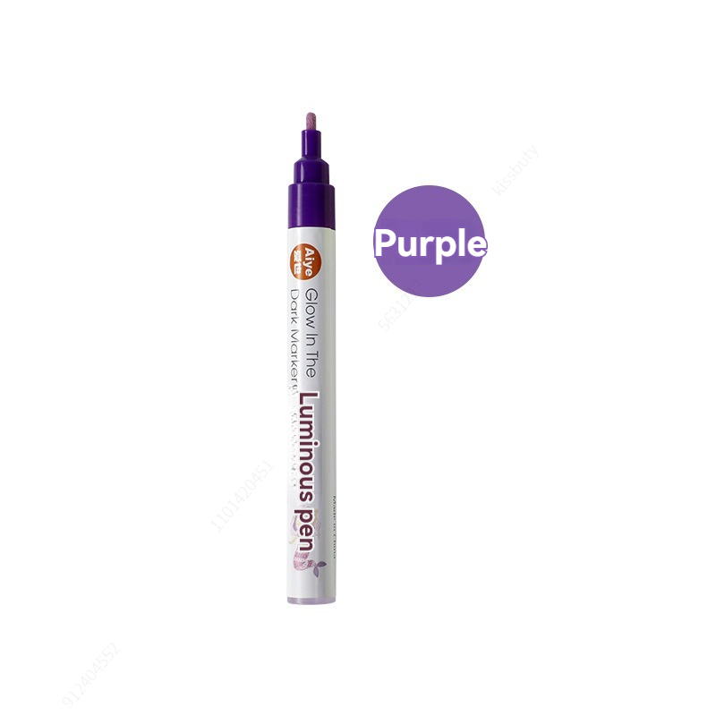 1PC Fluorescent Pens Highlighter Colorful Paint Pen Glow in The Dark Bright DIY Luminous Marker Pen Craft Pen for Drawing: PURPLE