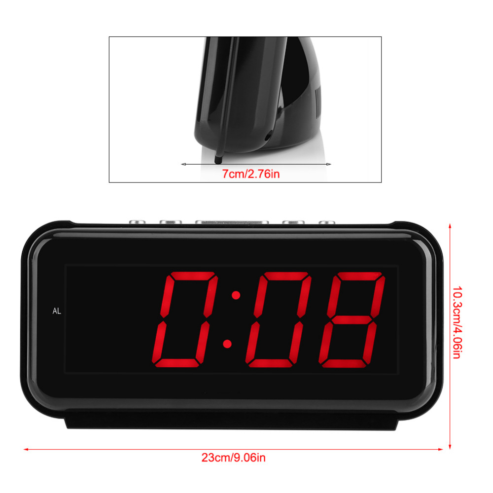 220V Electronic Table Digital Alarm Clock Timer Desktop Large 1.8inch LED Display Snooze Function Timer good