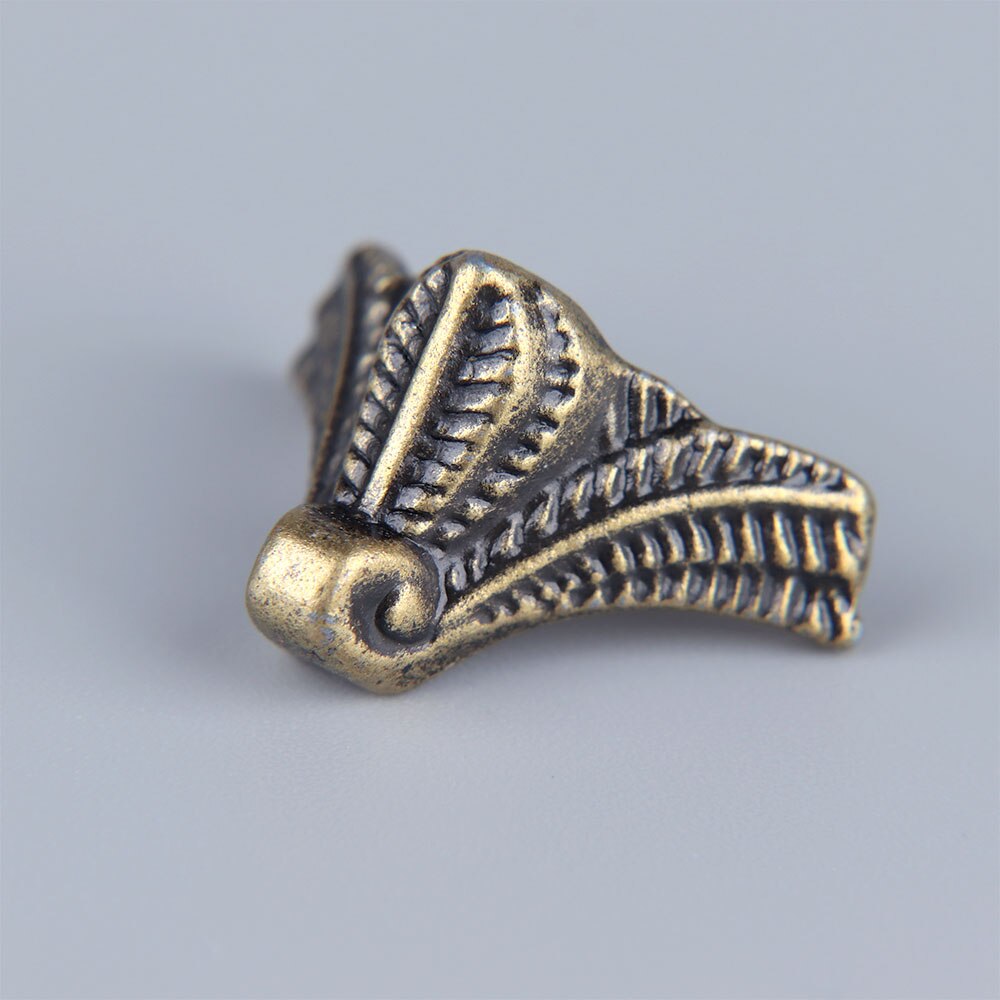 4Pcs Antique Corner Protector Box Wood Case Decorative Feet Leg Corner Bracket Furniture Hardware Chinese Crafts