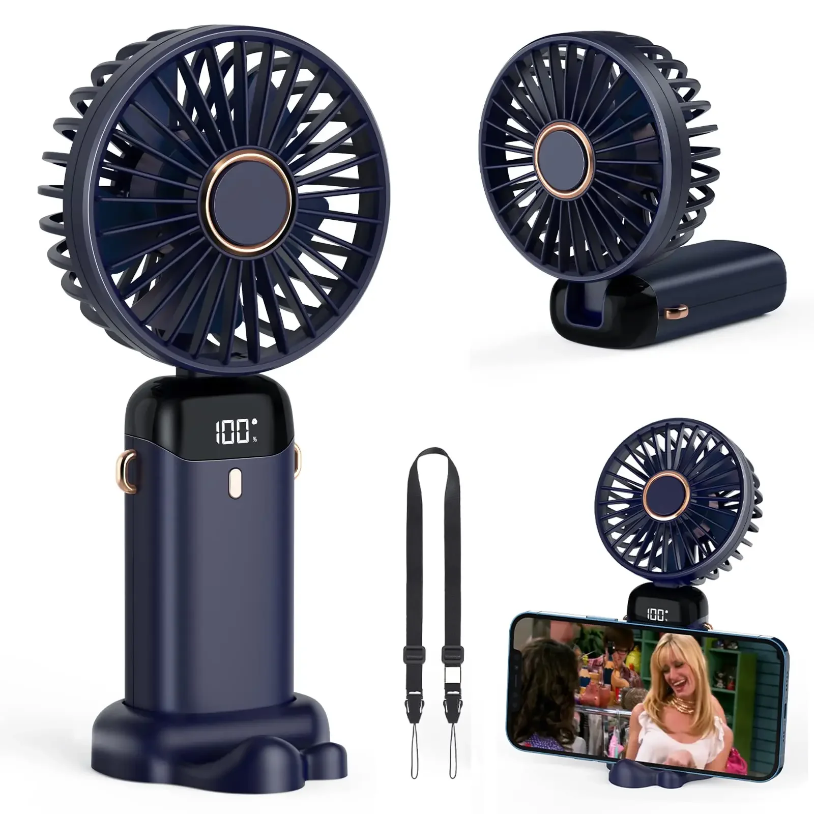 Wentylator elektryczny, przenośny klimatyzator, mini chłodziarka, akumulatorowy, wentylator na szyję robić użytku domowego, ręczny, klimatyzator usb, ostrza