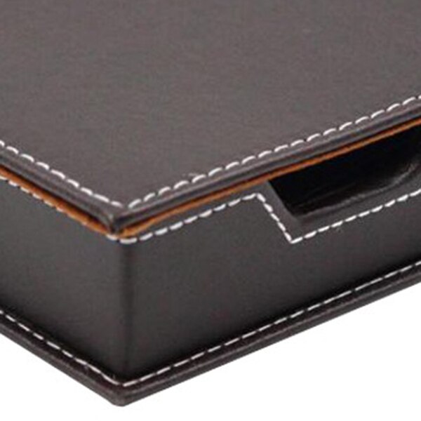 Caja de notas de cuero, suministros para oficina y escuela, Accesorios de escritorio, organizador, portatarjetas, porta notas, caja de almacenamiento de notas adhesivas