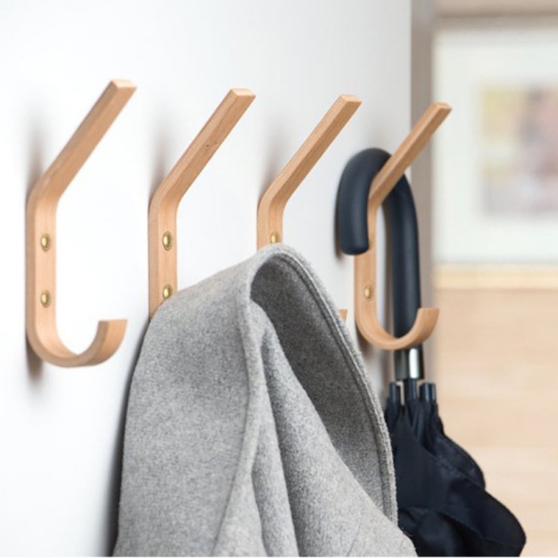Wanddecoratie kledinghanger kapstok tuinhaak houten haak decoratieve sleutelhanger wandhanger