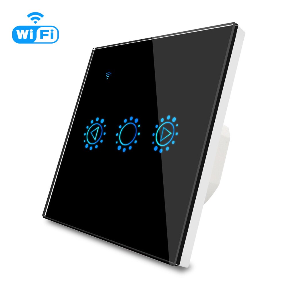 Tuya Smart Dimmer LED Touch Wifi Light Switch, Smart Bulb Dimmer Wall Switch EU/US with APP, Voice Remote for Alexa, Google Home: Black EU Standard