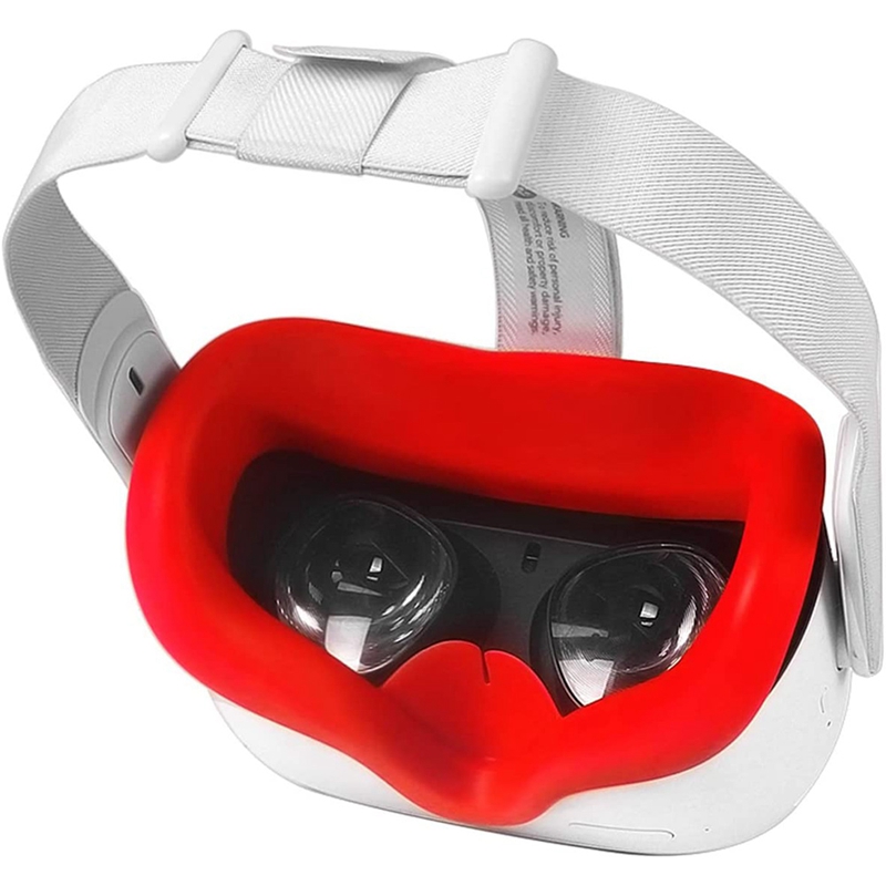 3Pcs Vr Siliconen Cover Eye Pad Voor Oculus Quest 2-Zweet-Proof, Lichtdicht, non-Slip, Wasbaar Zwart/Blauw/Rood
