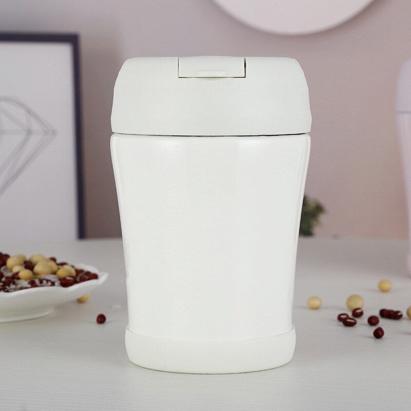 Upors 350ml mattermos med hopfällbar sked 304 rostfritt stål bärbar bento matlåda termoflaska minitermos för mat: Vit