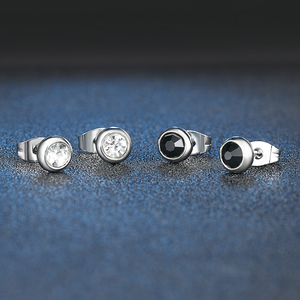 Piercing boucles d'oreilles pour femmes Style coréen Simple rond Zircon couleur or Rose accessoires de noël bijoux E496