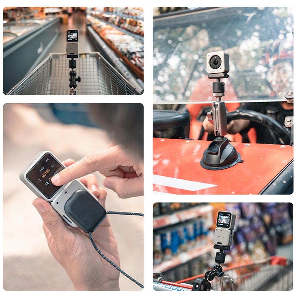 Smallrig Dji Action2 Magnetische Case Wit Grijs Anti-Kras Anti Anti-Slip Formfitting Suits Meerdere Scènes 3626