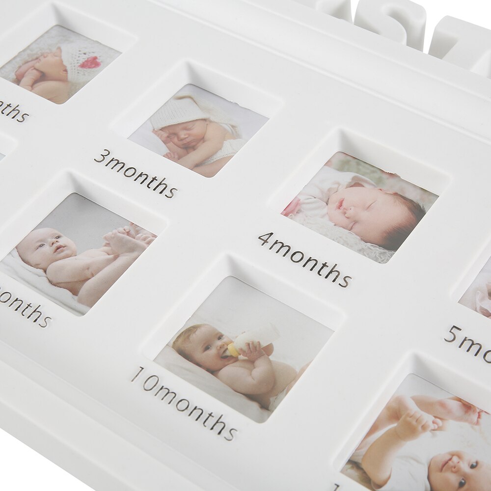 DIY 0-12 Month Baby "MY FIRST YEAR" Pictures Souvenirs Commemorate Kids Growing Memory Display Plastic Photo Frame