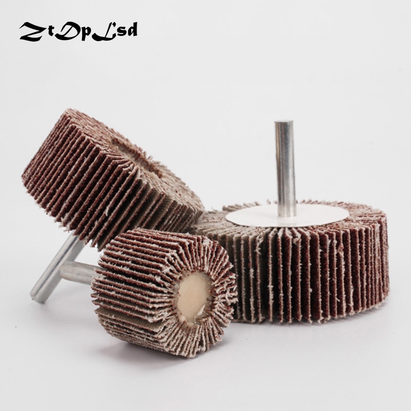Ztdplsd 1 stk  p80#  persienner daibing løpehjul sliping sandpapir klaff hjulhode 6mm skaft dorn for roterende mini drill polsk verktøy