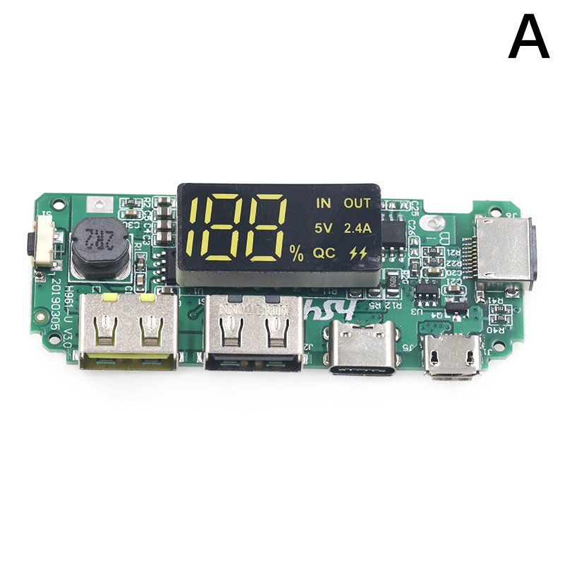 Cargador de batería de litio, Placa de protección de circuito, USB Dual LED, 5V, 2.4A, Micro/tipo-c, Banco de energía móvil, módulo de carga 18650: Beige